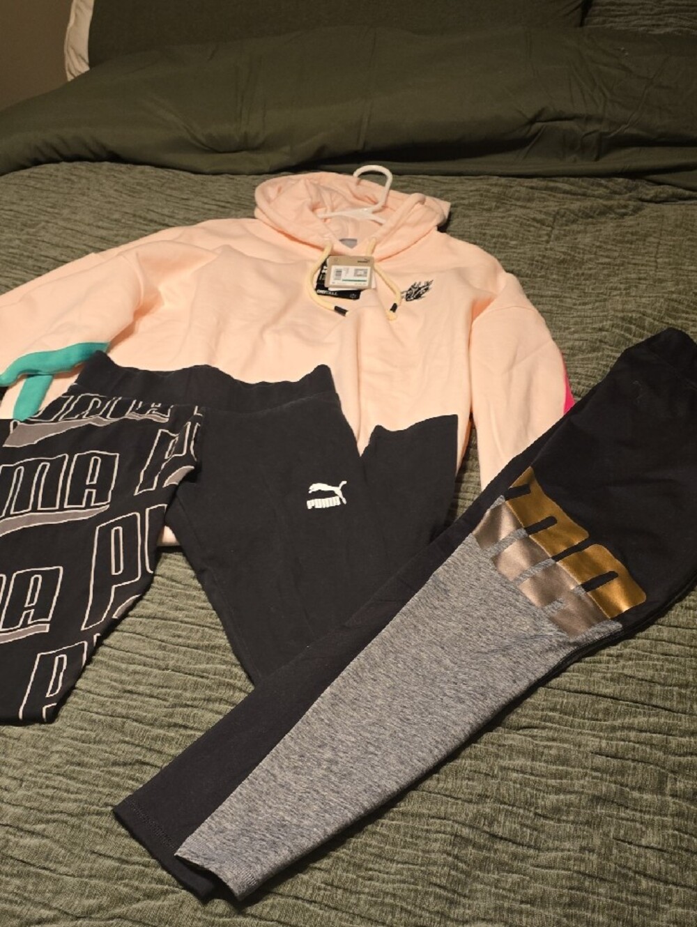 Puma Pink Hoodie with 2Leggings Brand New Set Of 3